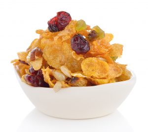 Cerial with Dried Fruit isolated