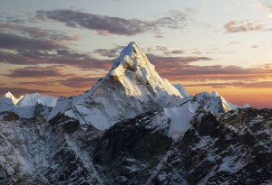 Evening view of Ama Dablam on the way to Everest Base Camp - Nepal