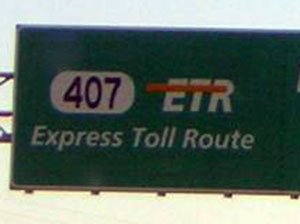 Overhead guide sign on ON 403 East to 407ETR and QEW